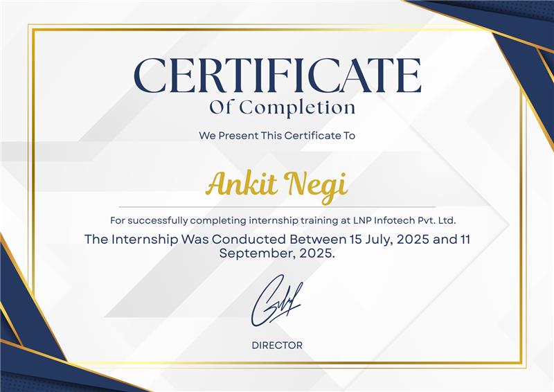 certificate Industrial training